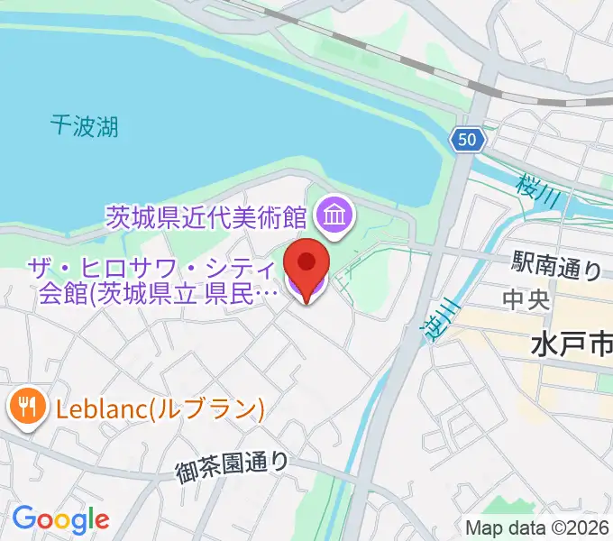 ザ・ヒロサワ・シティ会館の地図