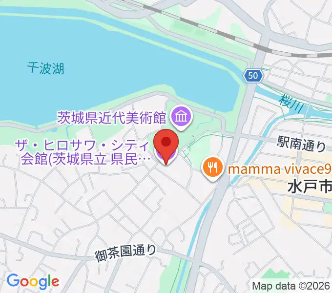 ザ・ヒロサワ・シティ会館の地図