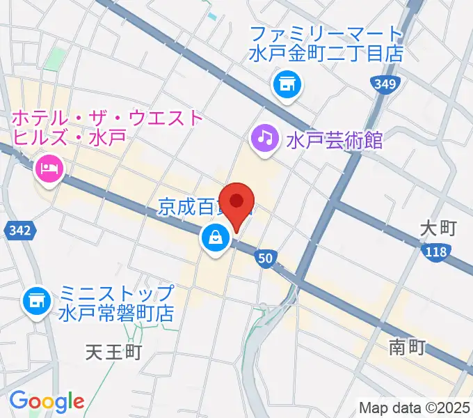 水戸市民会館の地図