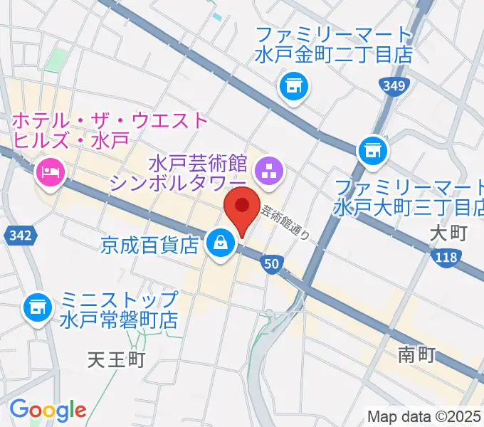 水戸市民会館の地図