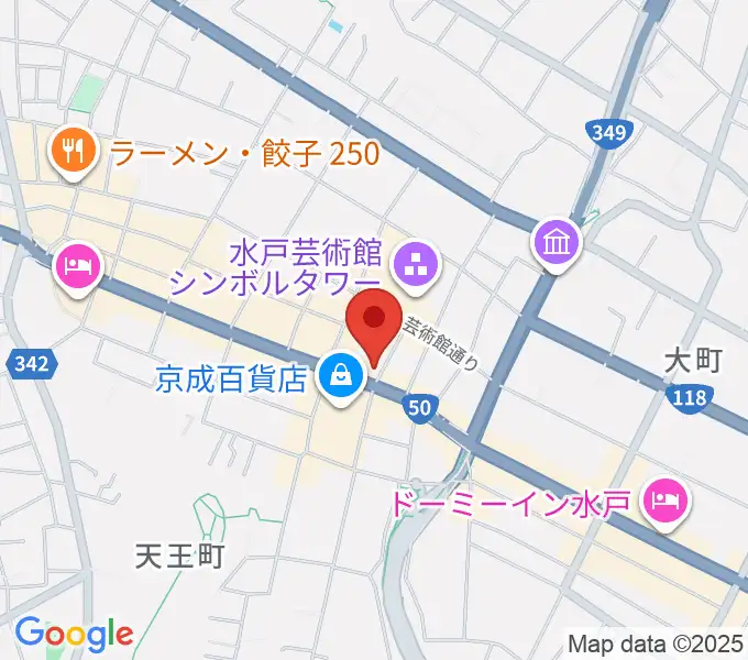 水戸市民会館の地図