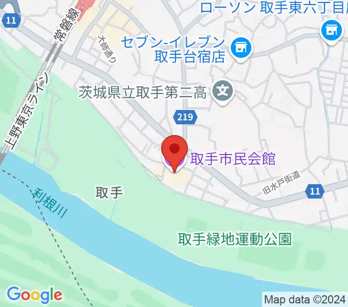 取手市民会館の地図