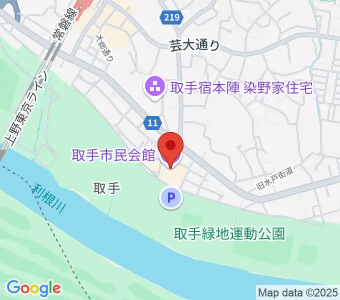 取手市民会館の地図