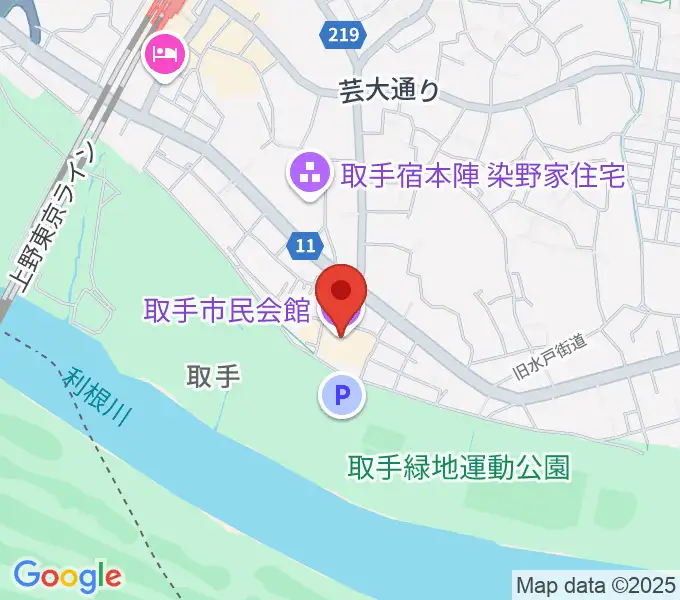 取手市民会館の地図