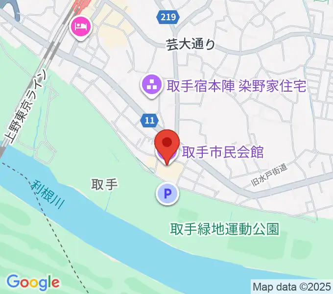 取手市民会館の地図