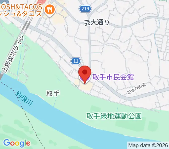 取手市民会館の地図