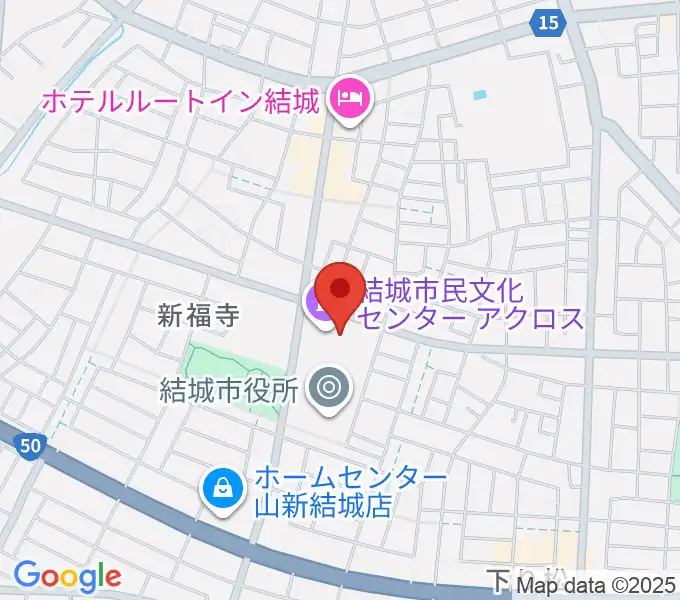 結城市民文化センターアクロスの地図
