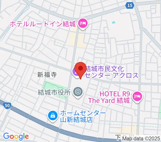 結城市民文化センターアクロスの地図