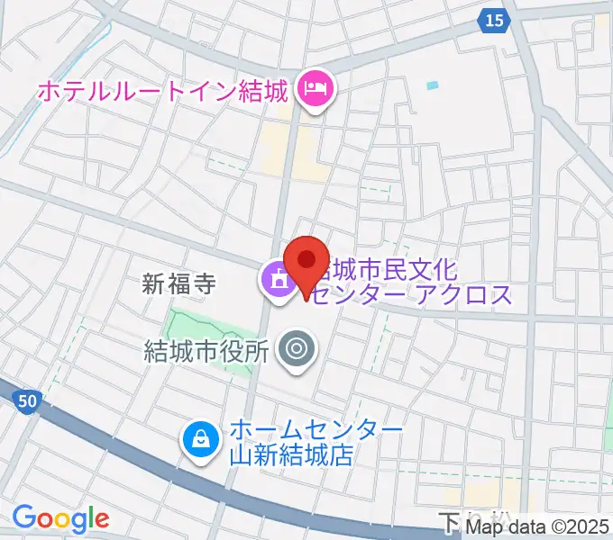 結城市民文化センターアクロスの地図