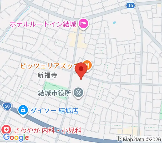 結城市民文化センターアクロスの地図
