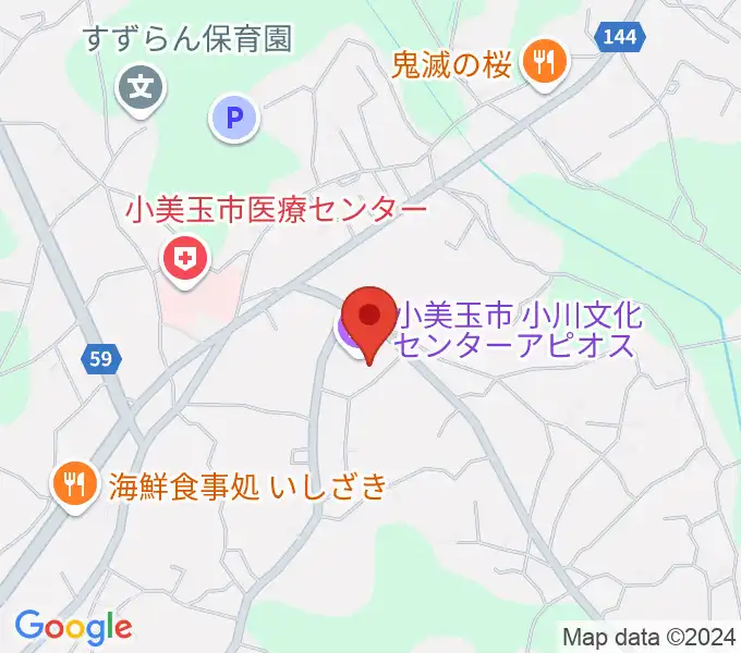 小美玉市小川文化センター アピオスの地図