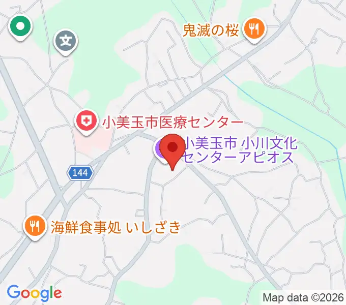 小美玉市小川文化センター アピオスの地図