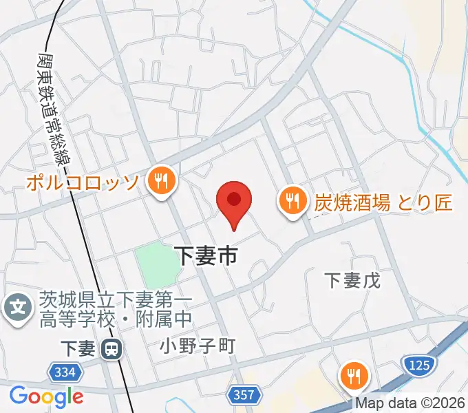 下妻市民文化会館の地図