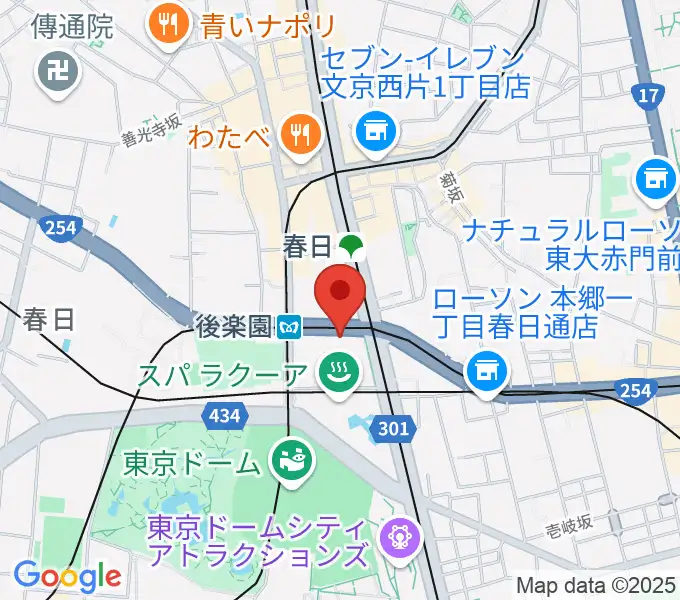 文京シビックホールの地図