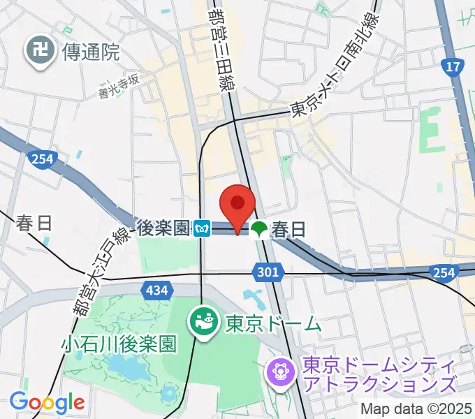 文京シビックホールの地図