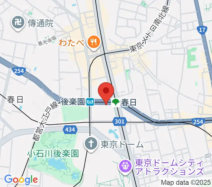 文京シビックホールの地図