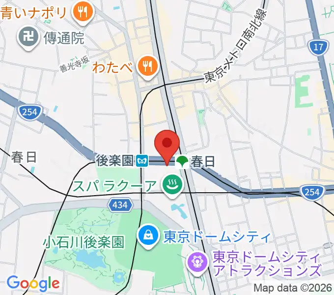 文京シビックホールの地図