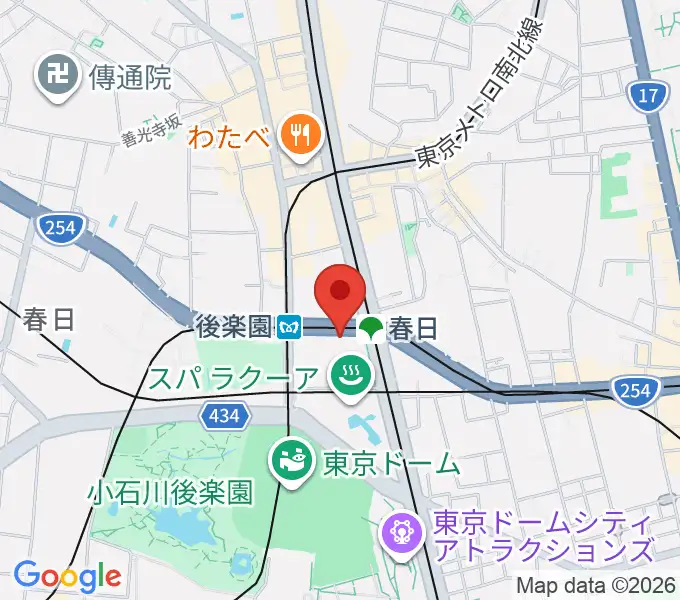文京シビックホールの地図
