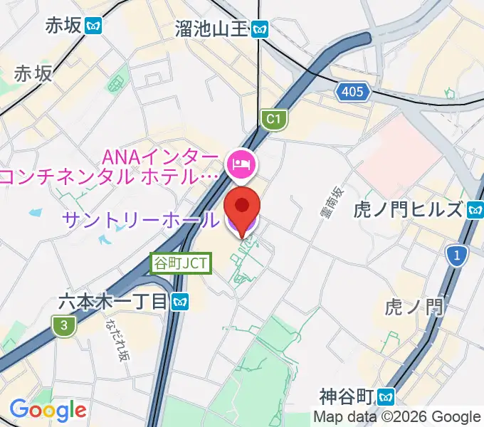 サントリーホールの地図