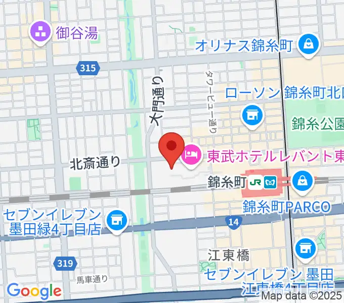 すみだトリフォニーホールの地図