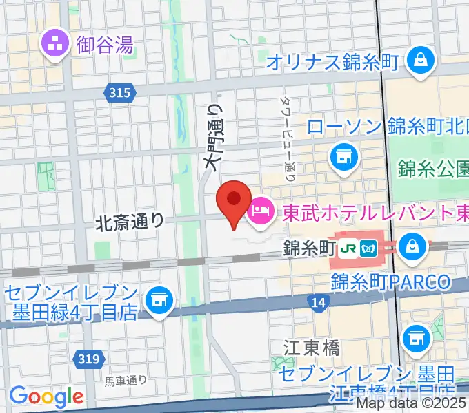 すみだトリフォニーホールの地図