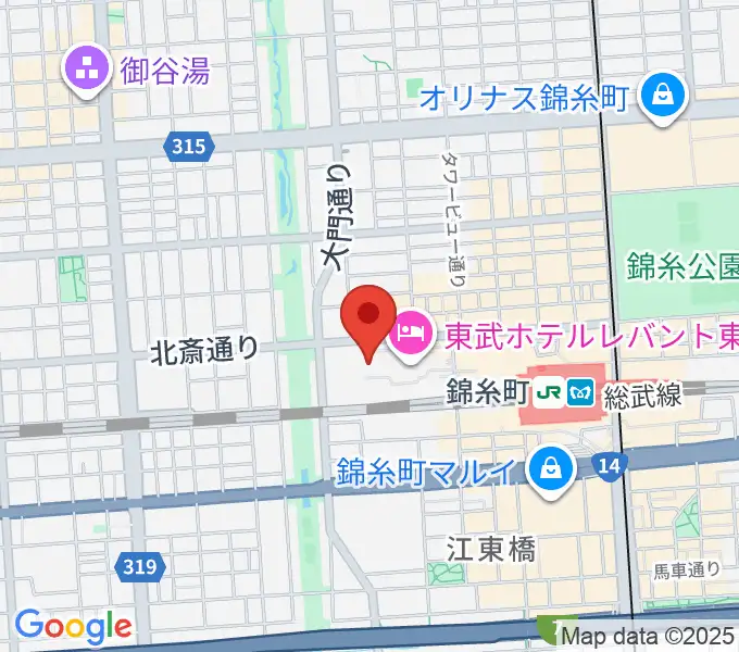 すみだトリフォニーホールの地図