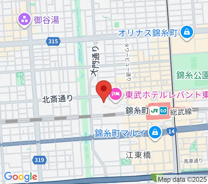 すみだトリフォニーホールの地図