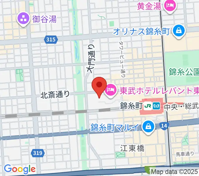 すみだトリフォニーホールの地図