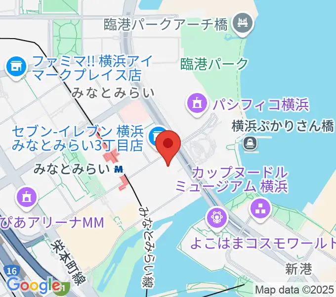 横浜みなとみらいホールの地図
