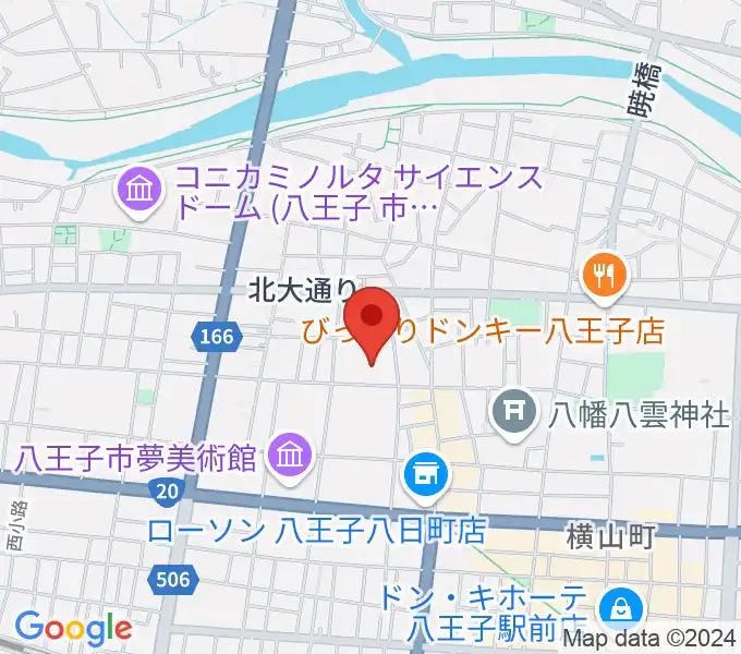 いちょうホール 八王子市芸術文化会館の地図