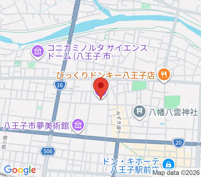 いちょうホールの地図