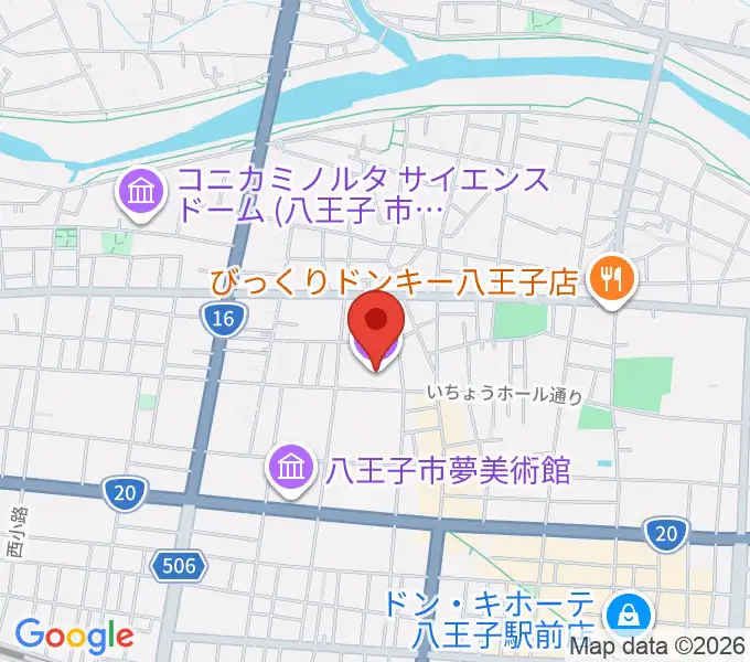 いちょうホールの地図