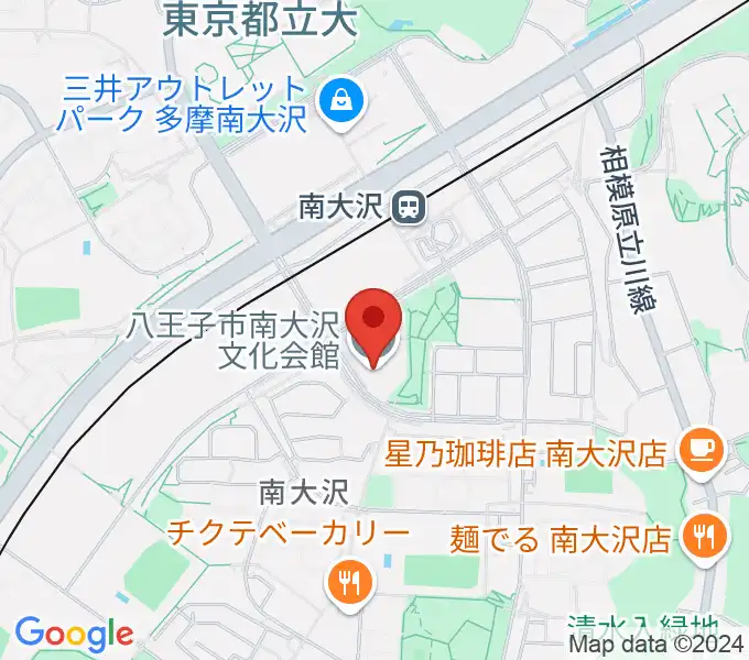 八王子市南大沢文化会館の地図