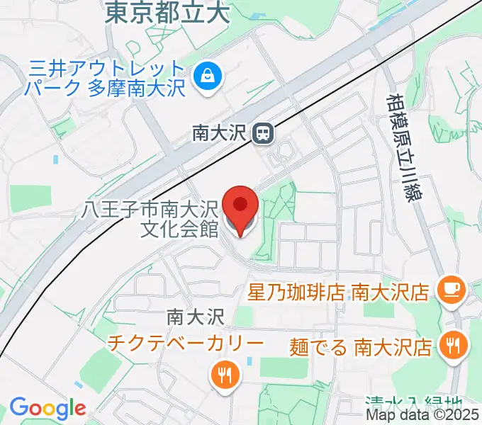 八王子市南大沢文化会館の地図