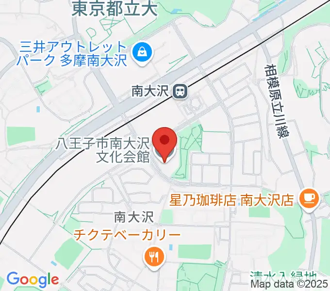 八王子市南大沢文化会館の地図