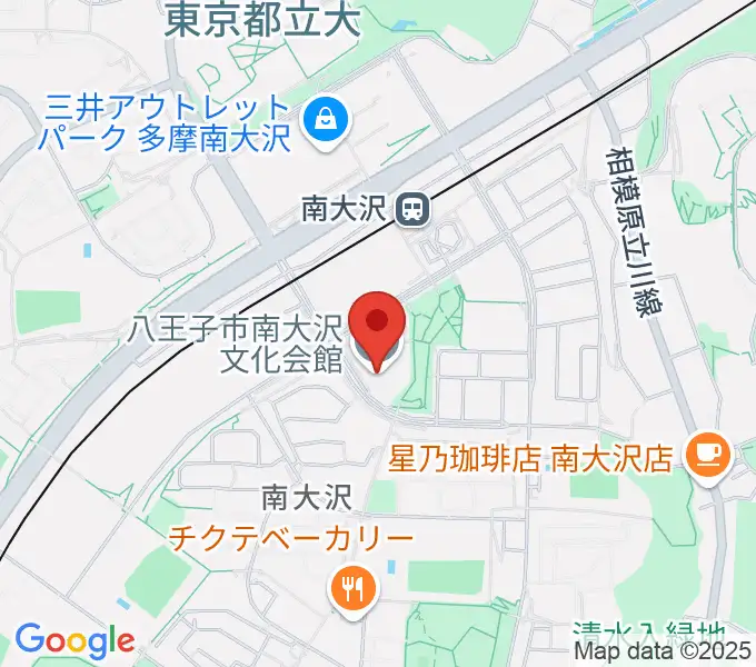 八王子市南大沢文化会館の地図