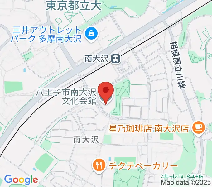 八王子市南大沢文化会館の地図