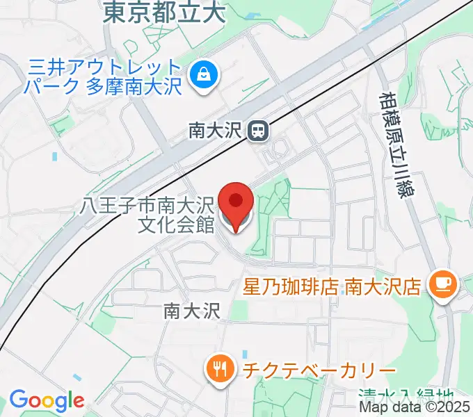 八王子市南大沢文化会館の地図