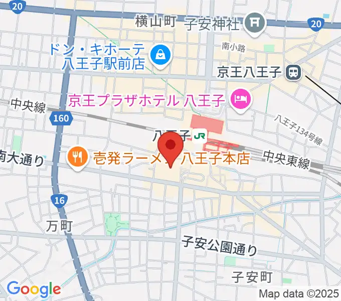 J:COMホール八王子の地図