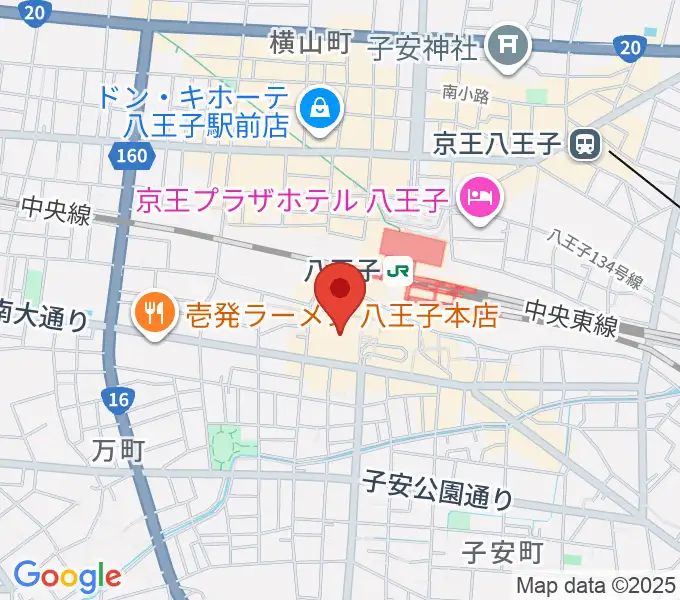 J:COMホール八王子の地図
