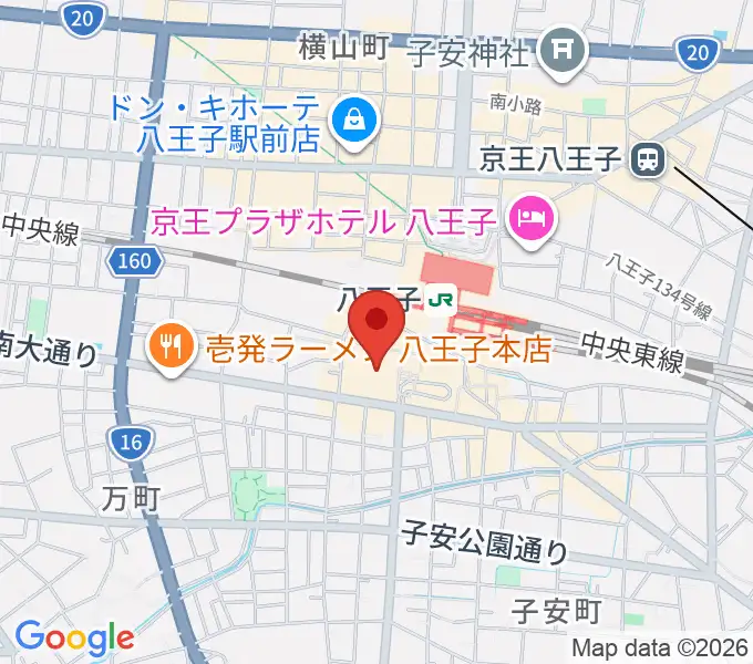 J:COMホール八王子の地図