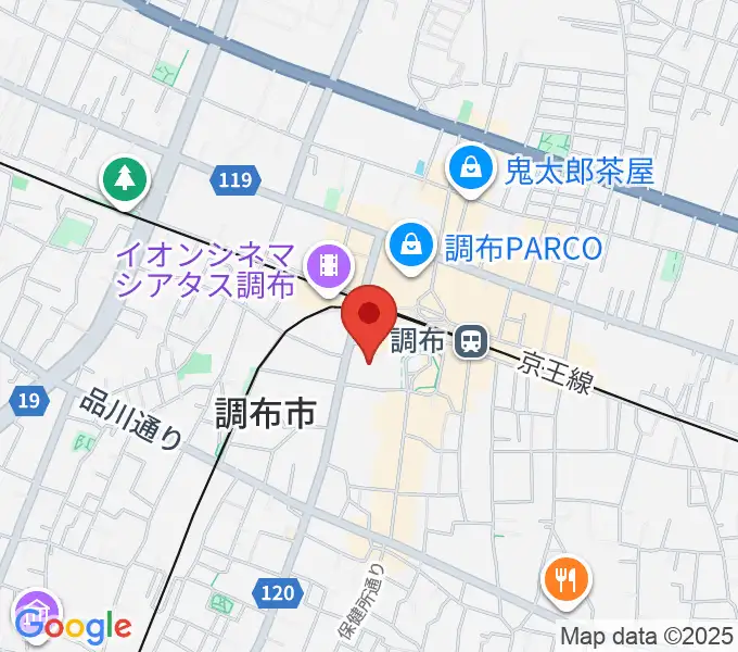 調布市グリーンホールの地図