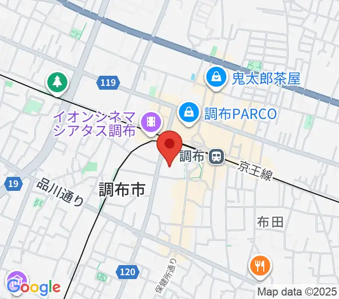 調布市グリーンホールの地図