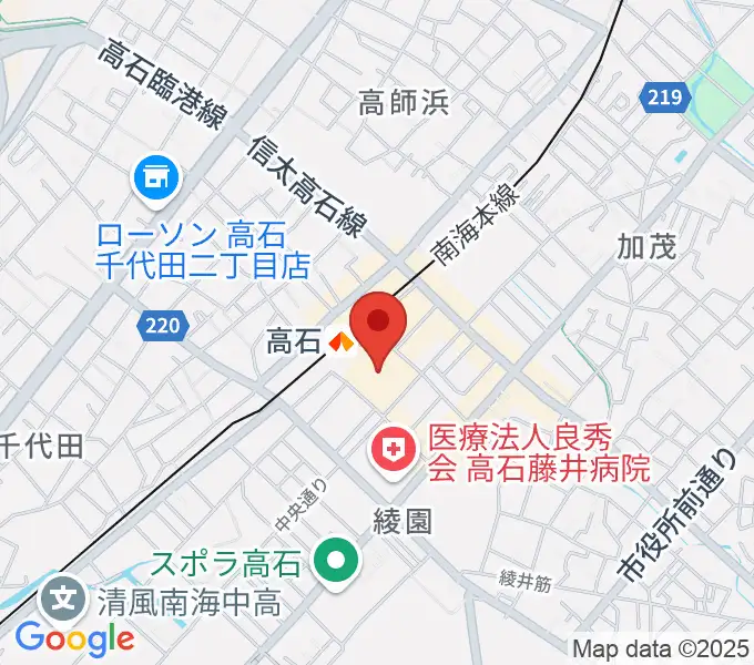 アプラたかいし アプラホールの地図