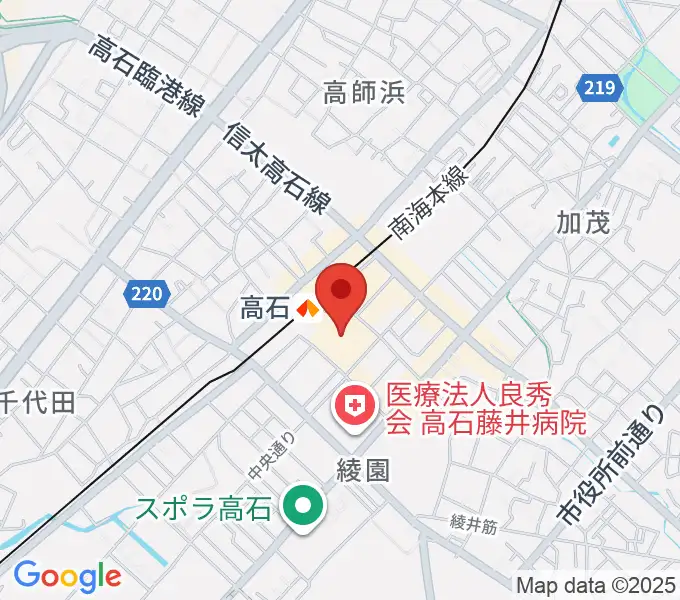 アプラたかいし アプラホールの地図