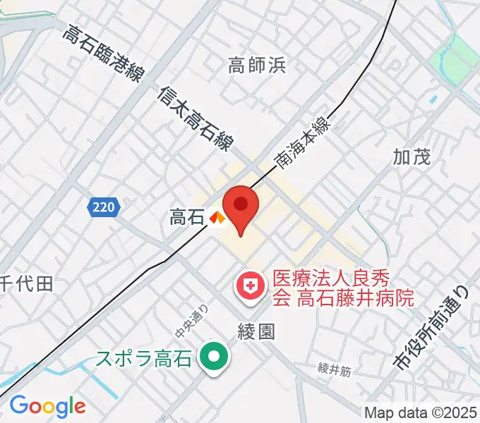 アプラたかいし アプラホールの地図