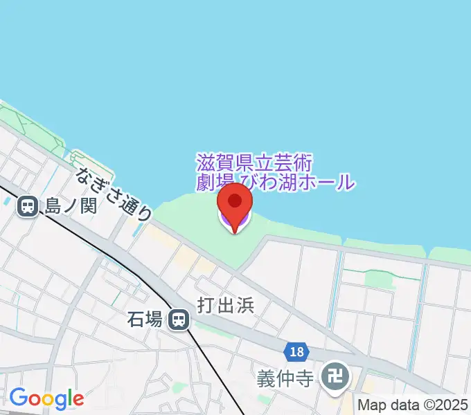 滋賀県立芸術劇場びわ湖ホールの地図