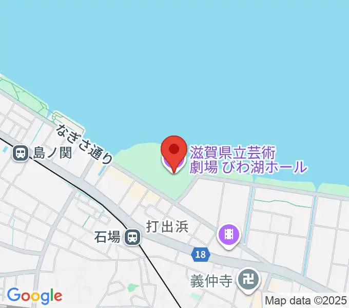 滋賀県立芸術劇場びわ湖ホールの地図