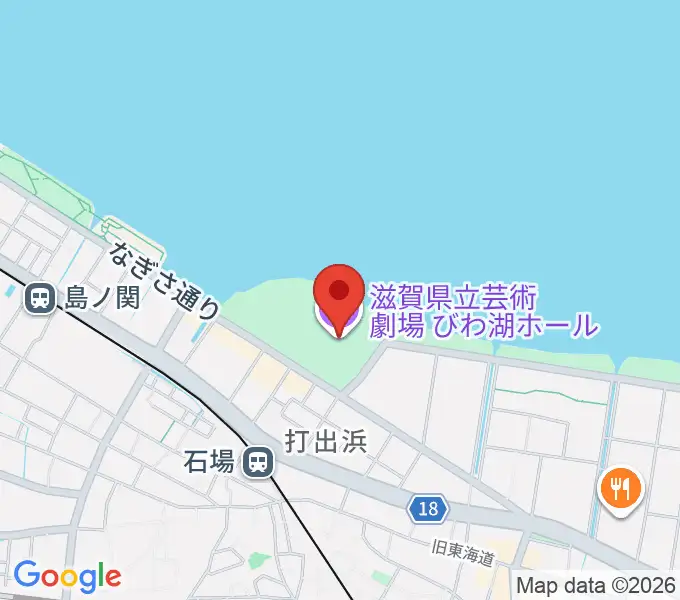 滋賀県立芸術劇場びわ湖ホールの地図