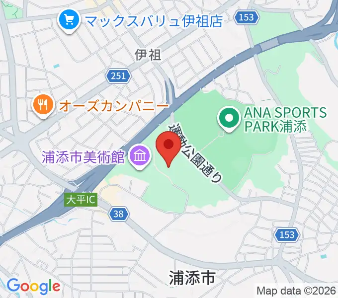 アイム・ユニバース てだこホールの地図